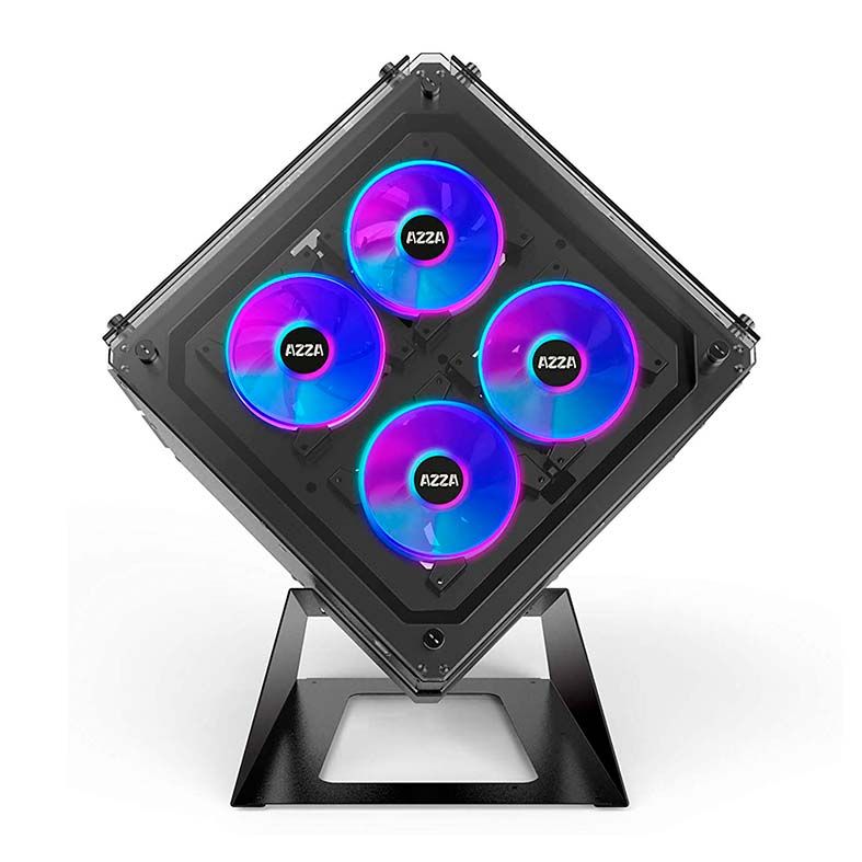 Gabinete Gamer AZZA Cube 802 Lateral de Vidro Fans RGB Preto, CSAZ-802F