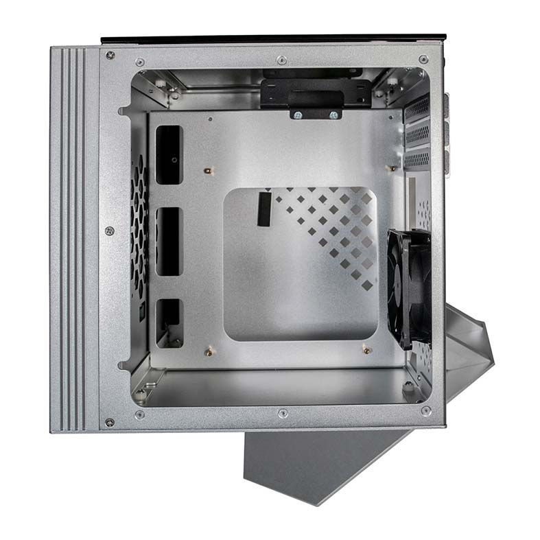 Gabinete Gamer AZZA Cube Mini 805 Lateral de Vidro Fans RGB Prata, CSAZ-805