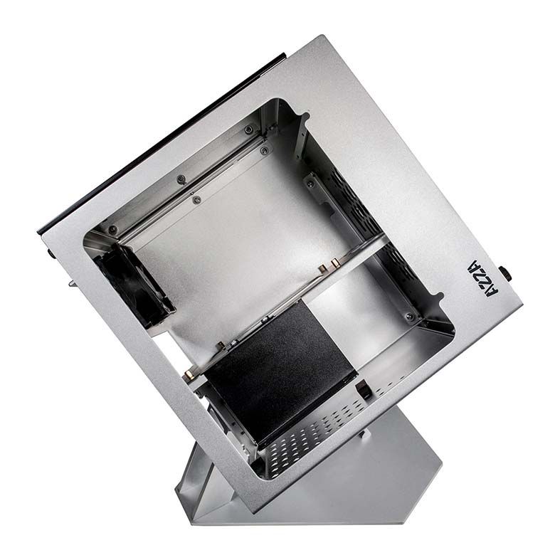 Gabinete Gamer AZZA Cube Mini 805 Lateral de Vidro Fans RGB Prata, CSAZ-805