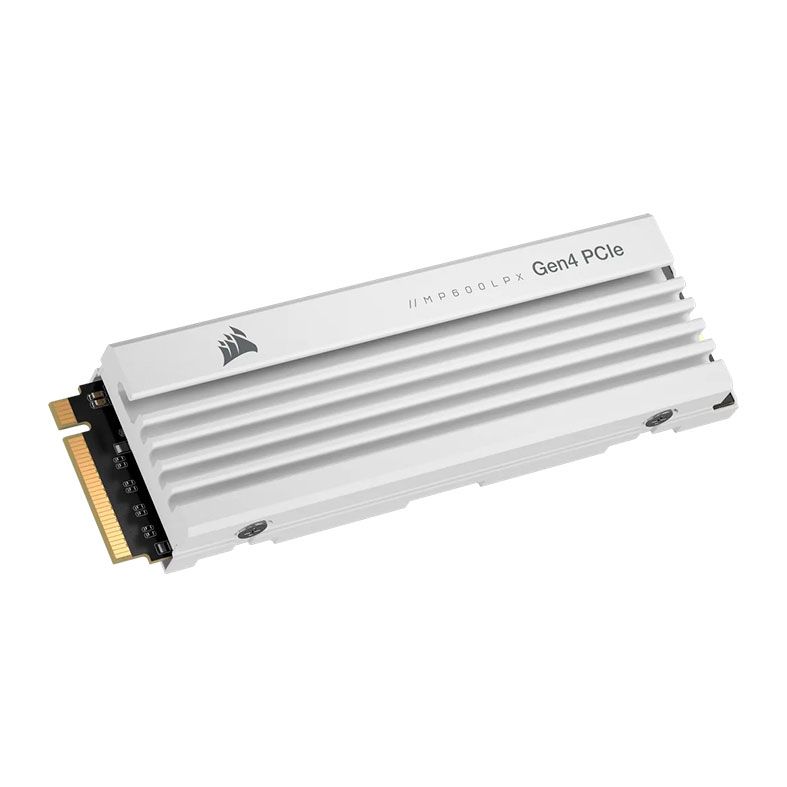 SSD Corsair MP600 PRO LPX, 1TB, M.2 2280, PCIe NVMe, Leitura 7100MB/s, Gravacao 5800MB/s, Compativel com PS5, Branco, CSSD-F1000GBMP600PLPW