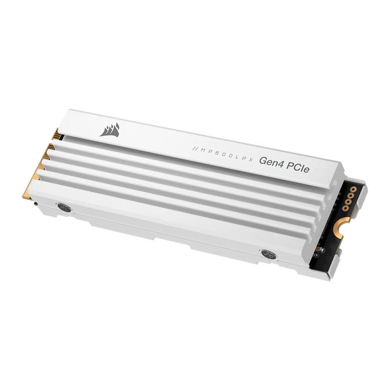SSD Corsair MP600 PRO LPX, 1TB, M.2 2280, PCIe NVMe, Leitura 7100MB/s, Gravacao 5800MB/s, Compativel com PS5, Branco, CSSD-F1000GBMP600PLPW