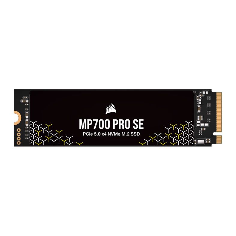 SSD Corsair MP700 Pro SE, 4TB, M.2 2280, PCIe 5.0 x4 NVMe, Leitura 14000MB/s, Gravacao 12000MB/s, Preto, CSSD-F4000GBMP700PNHS