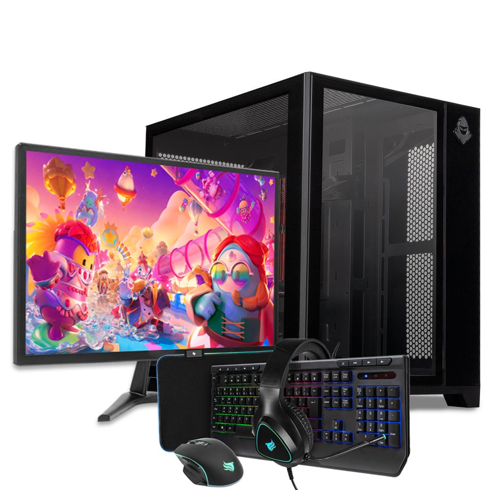 PC Gamer Completo Pichau Ísis, AMD Ryzen 5 5500, GeForce RTX 4060 8GB, 16GB DDR4, SSD M.2 480GB + Monitor + Kit Periféricos 