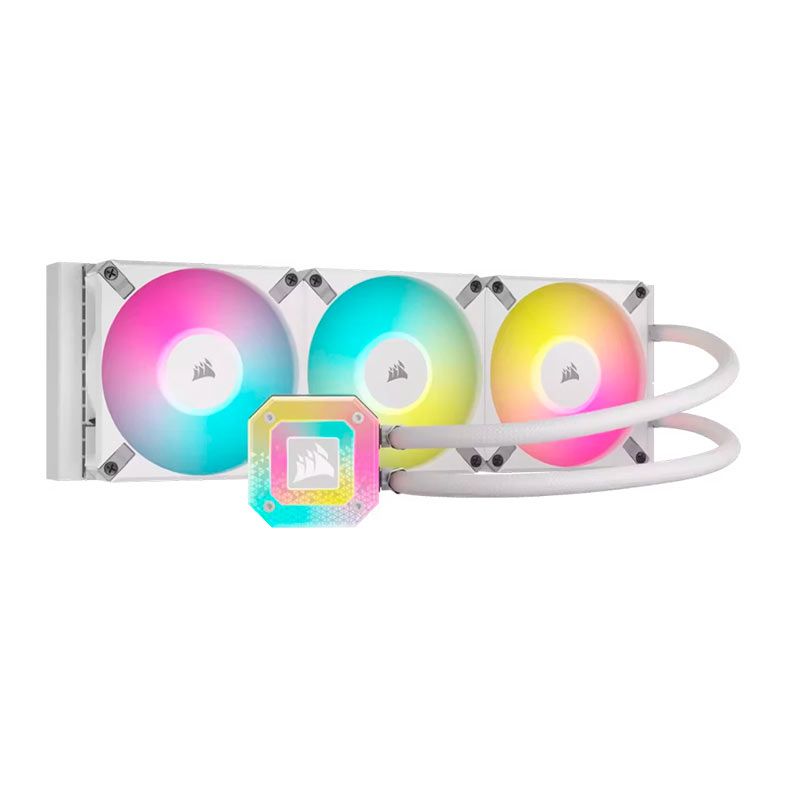 Water Cooler Corsair Icue H150i Elite Capellix XT, RGB, 360mm, Branco, CW-9060073-WW