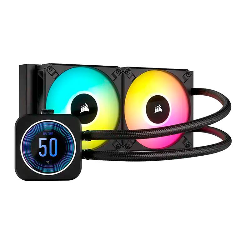 Water Cooler Corsair Icue H100i Elite LCD XT, RGB, 240mm, Preto, CW-9060074-WW