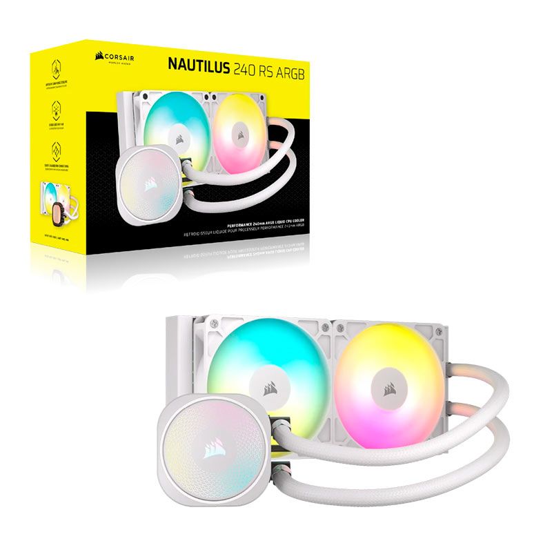 Water Cooler Corsair Nautilus 240 RS, ARGB, 240mm, Branco, CW-9060094-WW