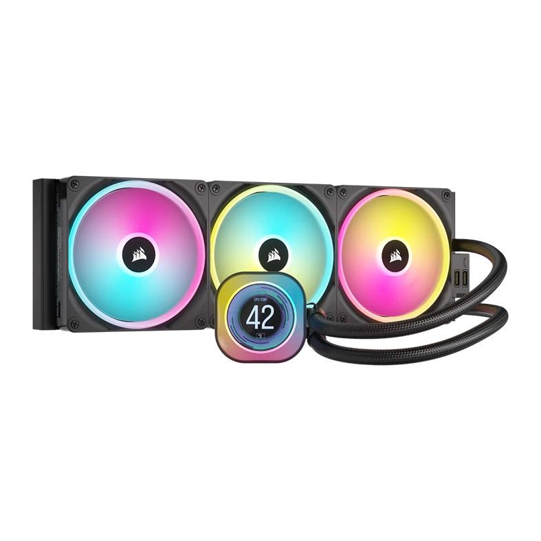 Water Cooler Corsair ICUE Link H170i LCD, 420mm, RGB, Preto, CW-9061009-WW