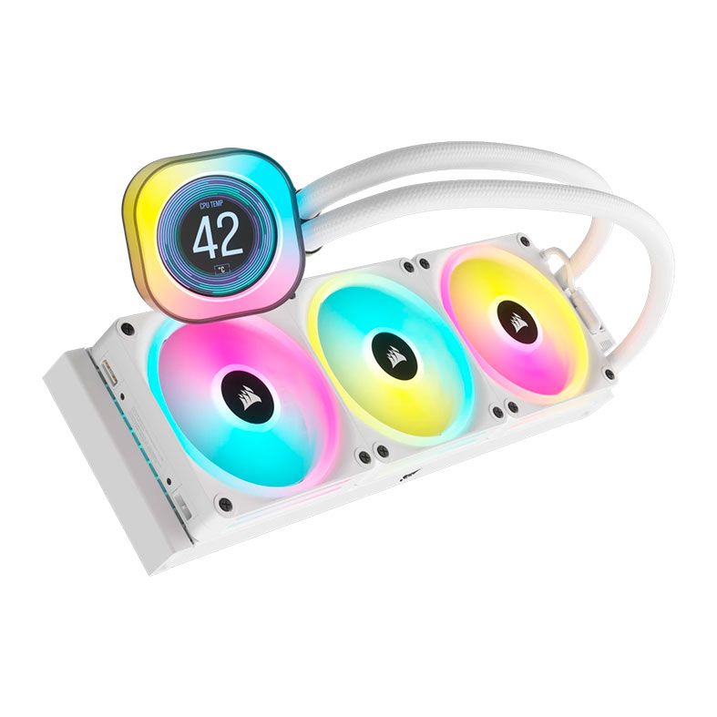 Water Cooler Corsair ICUE Link H150i LCD, ARGB, 360mm, Branco, CW-9061010-WW