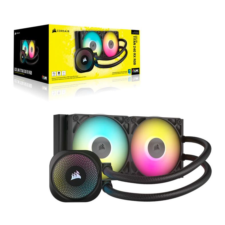 Water Cooler Corsair Icue Link Titan 240 RX AIO, RGB, 240mm, Preto, CW-9061016-WW