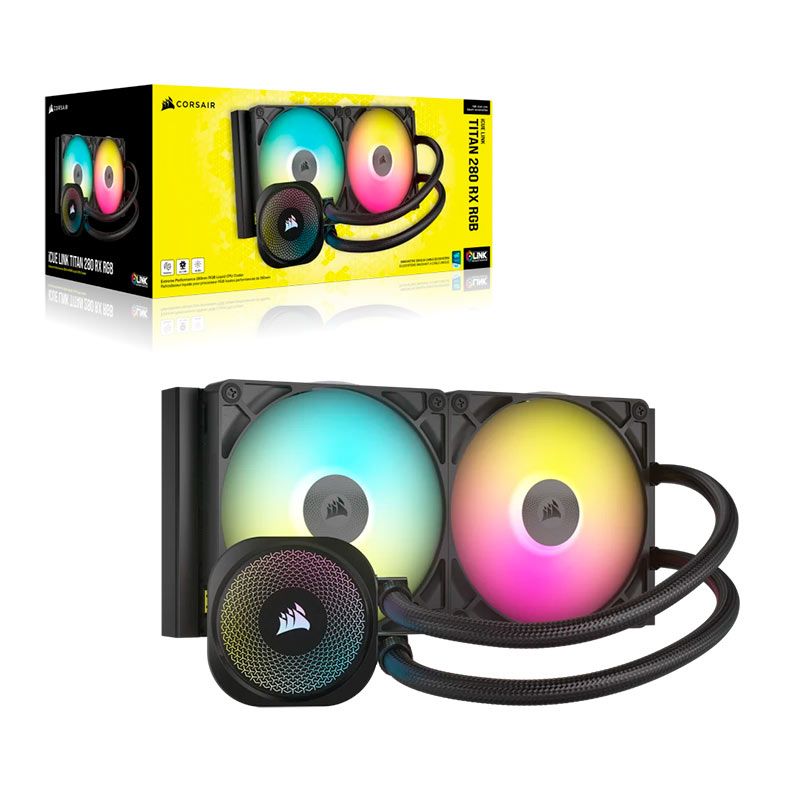 Water Cooler Corsair Icue Link Titan 280 RX AIO, RGB, 280mm, Preto, CW-9061017-WW