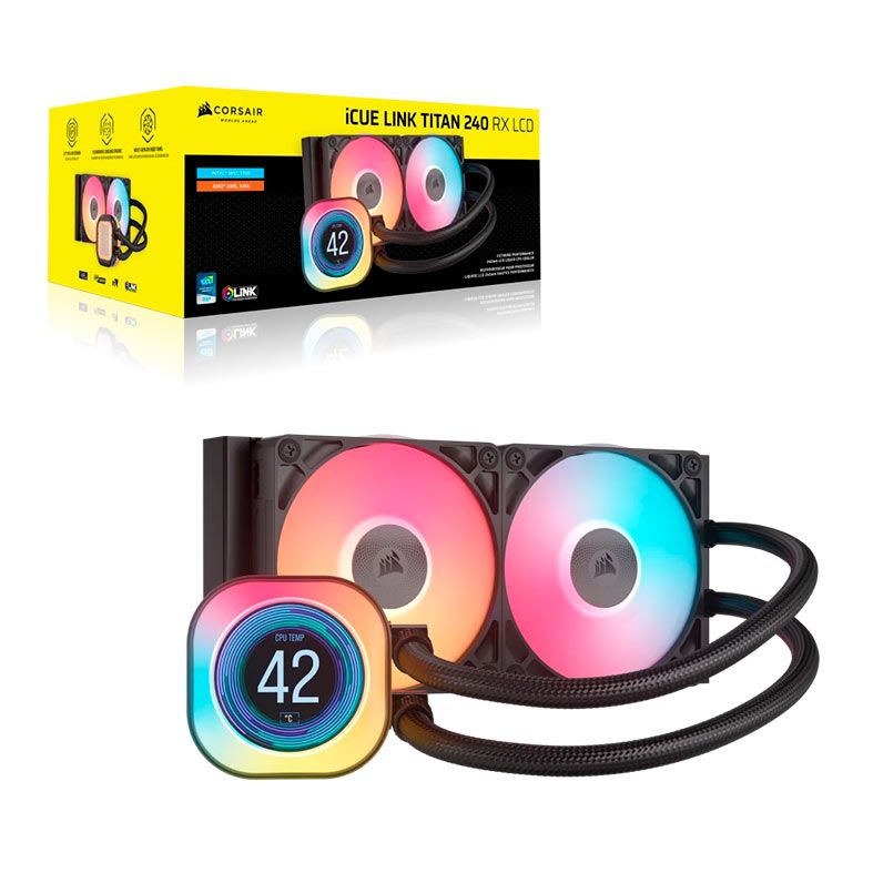 Water Cooler Corsair Icue Link Titan 240 RX, RGB, 240mm, Preto, CW-9061022-WW