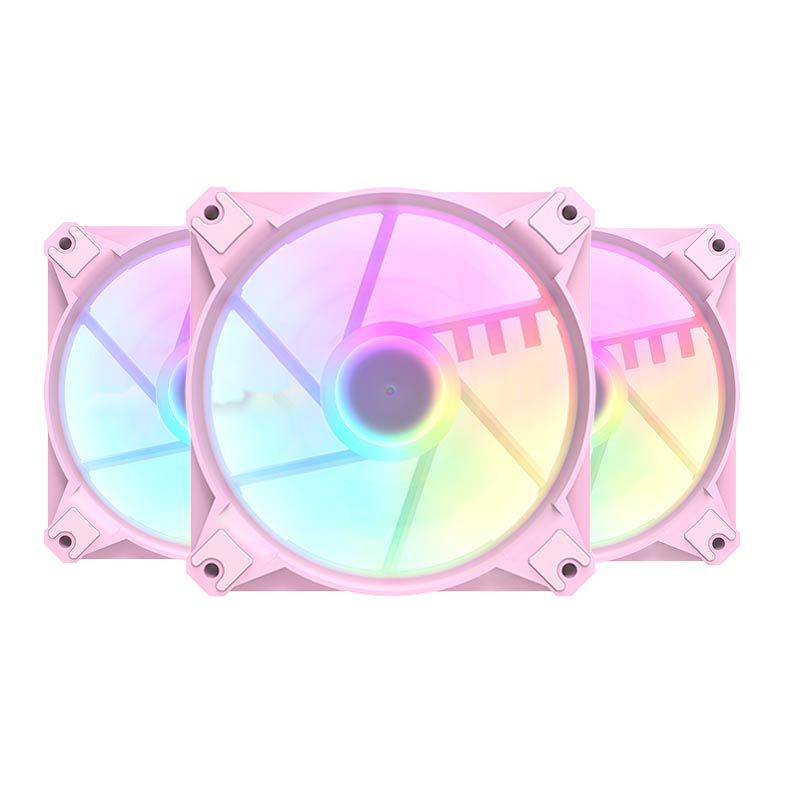 Kit Ventoinhas Aigo Darkflash CX6, RGB, 3x120mm, Rosa, CX6-3IN1-PK