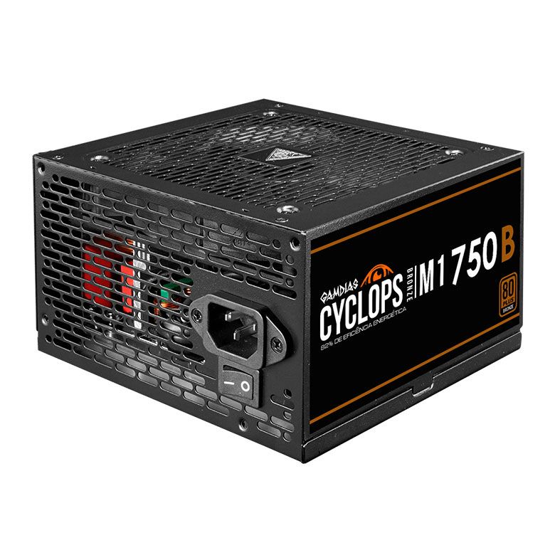 Fonte Gamdias Cyclops M1-750B, 750W, 80 Plus Bronze, Preto, CYCLOPS-M1-750B