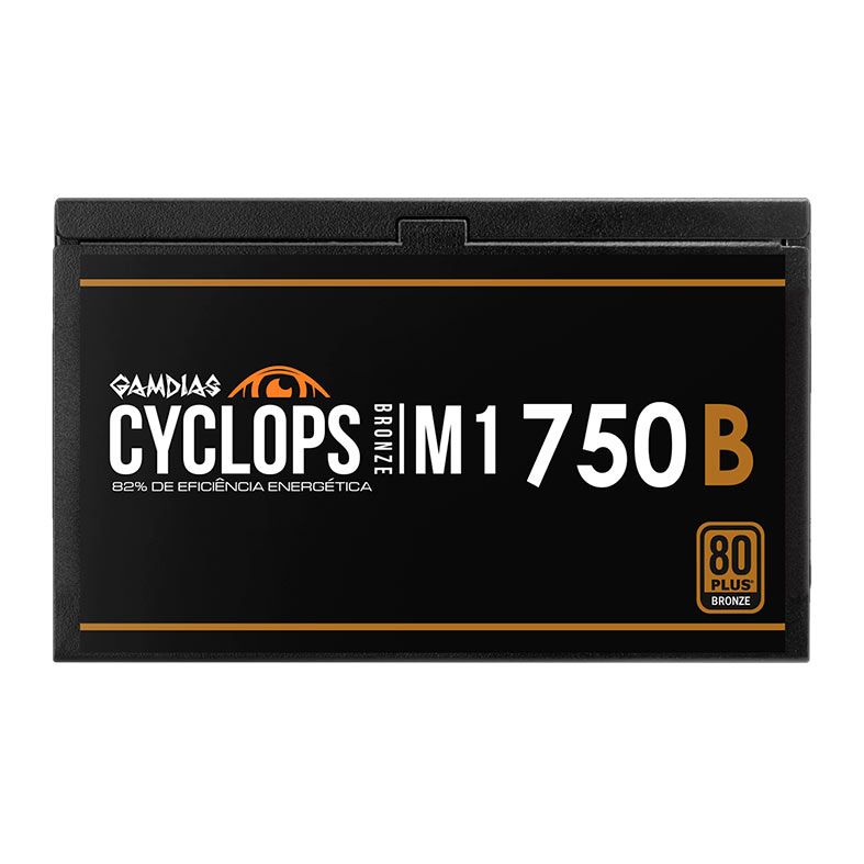 Fonte Gamdias Cyclops M1-750B, 750W, 80 Plus Bronze, Preto, CYCLOPS-M1-750B