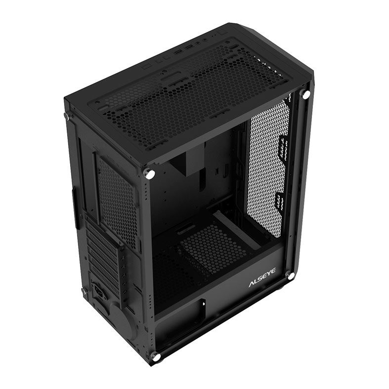 Gabinete Gamer Alseye Cystal, Mid-Tower, Lateral de Vidro, Preto, CYSTAL-BK