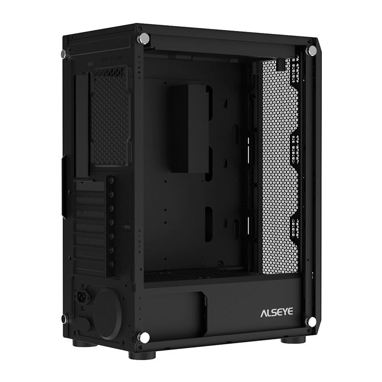 Gabinete Gamer Alseye Cystal Mid Tower Lateral De Vidro Preto