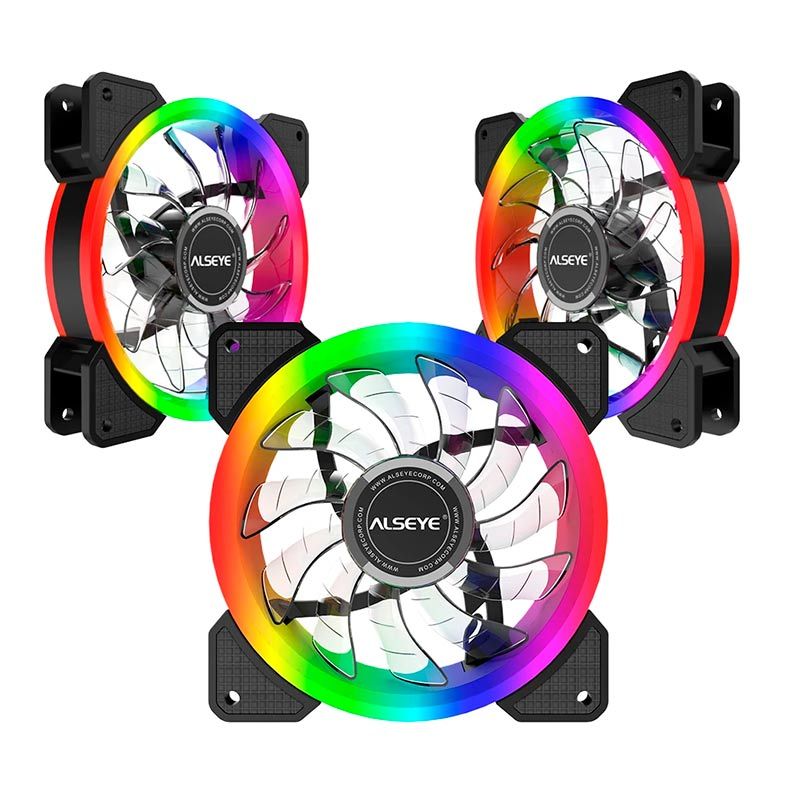 Kit Ventoinhas Alseye D-Ringer RGB 3x120mm, D-RINGER 3xFANS