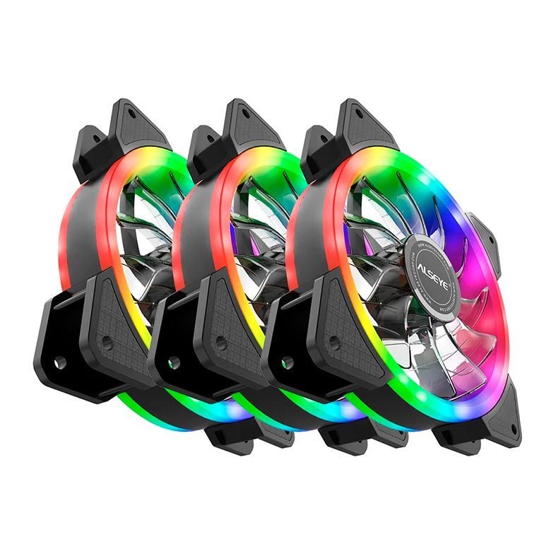 Kit Ventoinhas Alseye D-Ringer RGB 3x120mm, D-RINGER 3xFANS