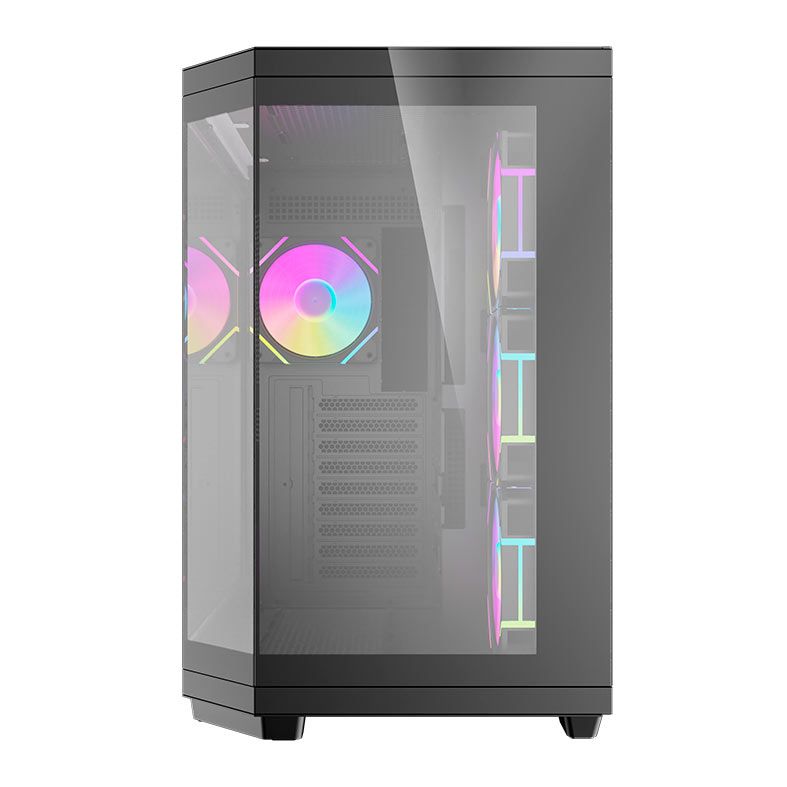 Gabinete Gamer Aigo Darkflash DQX80, ARGB, Mid-Tower, Lateral de Vidro, Com 4 Fans, Preto, DC-DQX80-B-ES1