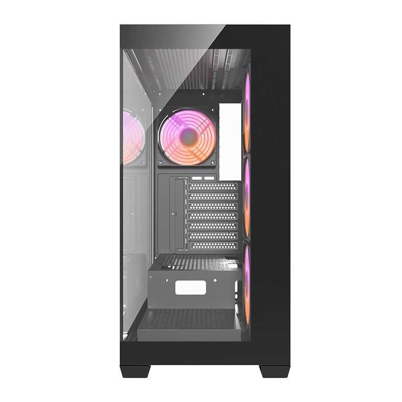 Gabinete Gamer Aigo Darkflash DS900, Mid-Tower, Lateral de Vidro, Com Suporte VGA, Com 4 Fans, ARGB, Preto, DC-DS900-B-ES1