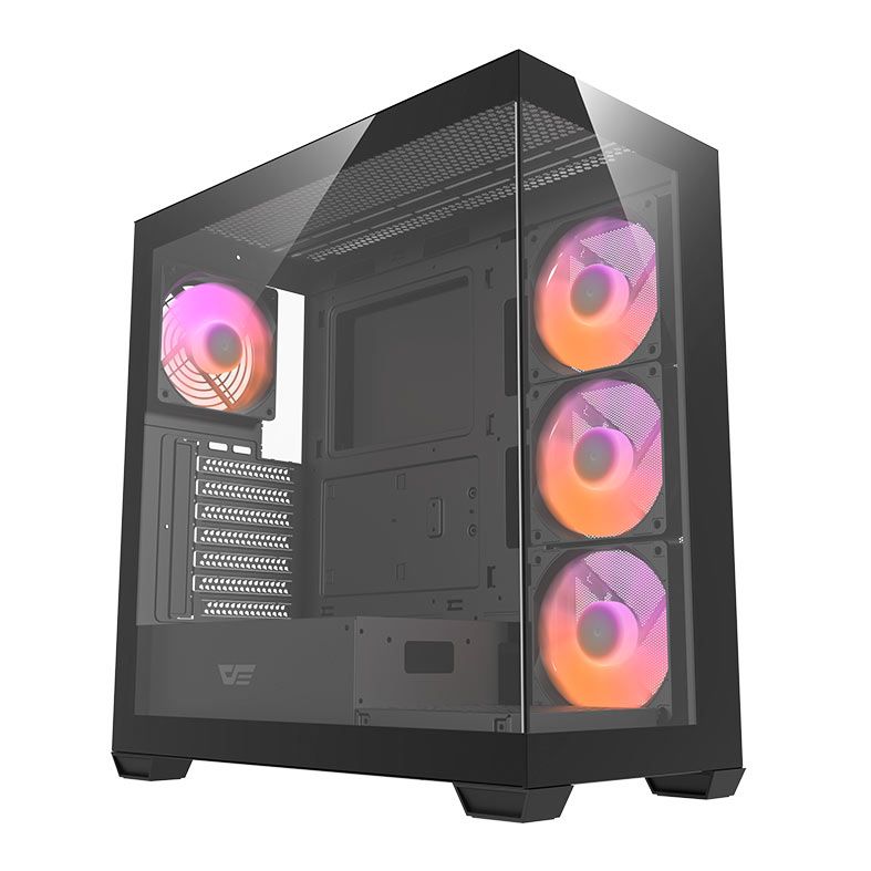 Gabinete Gamer Aigo Darkflash DS900, Mid-Tower, Lateral de Vidro, Com Suporte VGA, Com 4 Fans, ARGB, Preto, DC-DS900-B-ES1