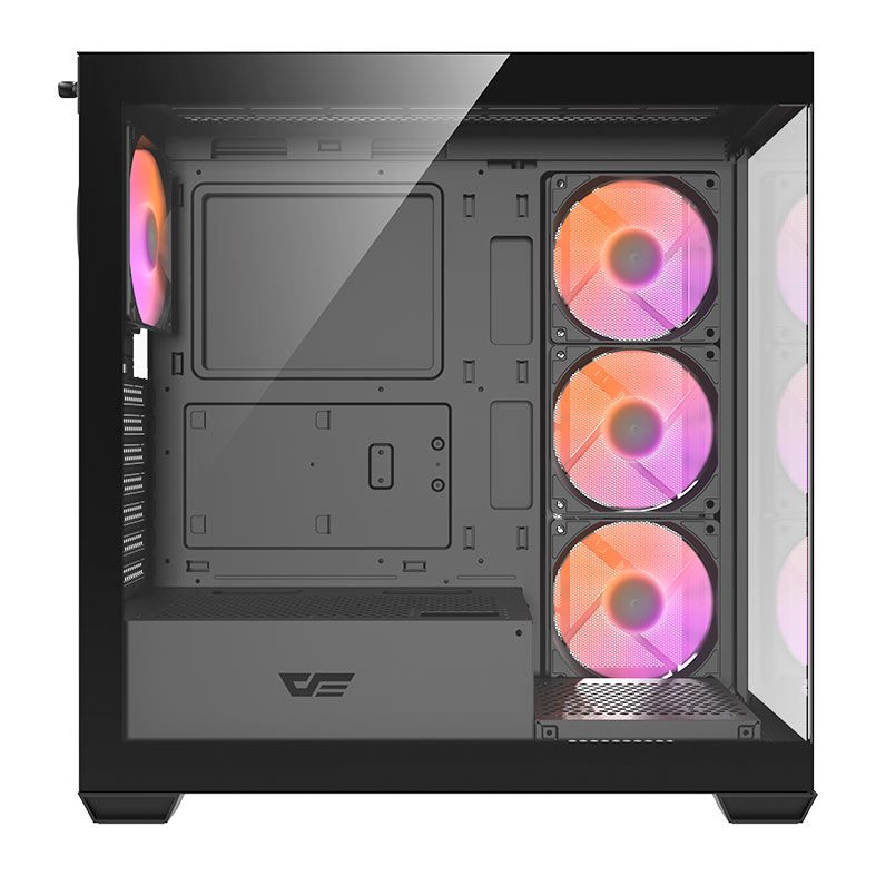 Gabinete Gamer Aigo Darkflash DS900WDE, Mid-Tower, Lateral de Vidro, Com 4 Fans, ARGB, Preto, DC-DS900-WOOD-B-ES1