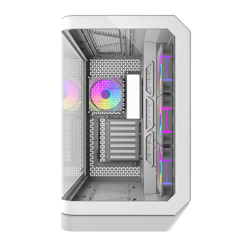 Gabinete Gamer Aigo Darkflash Arcee DY570, ARGB, Full-Tower, Lateral de Vidro, Com 4 Fans, Branco, DC-DY570-W-ES1
