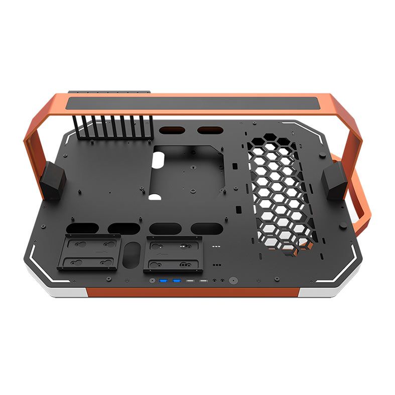 Gabinete Gamer Aigo Darkflash Blade-X, Preto e Laranja, DF-BLADE-X
