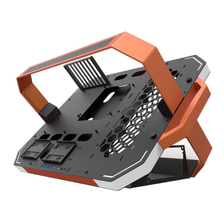 Gabinete Gamer Aigo Darkflash Blade-X, Preto e Laranja, DF-BLADE-X