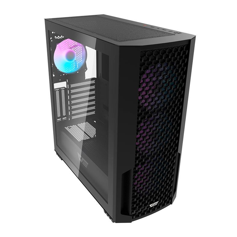 Gabinete Gamer Aigo Darkflash DF2100, RGB, Mid-Tower, Lateral De Vidro, Com 4 Fans, Preto, DF2100-BK