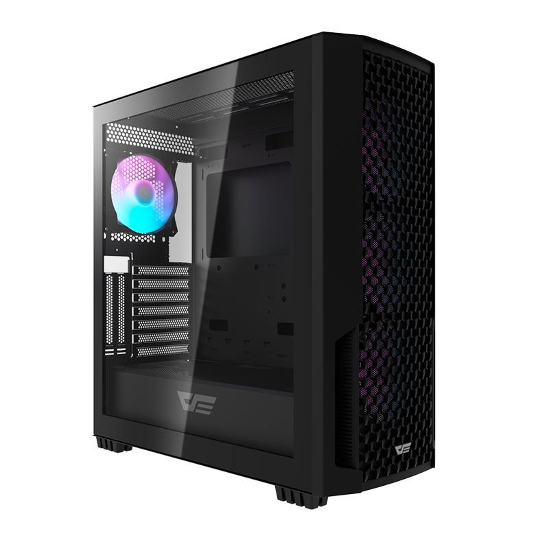 Gabinete Gamer Aigo Darkflash DF2100, RGB, Mid-Tower, Lateral De Vidro, Com 4 Fans, Preto, DF2100-BK