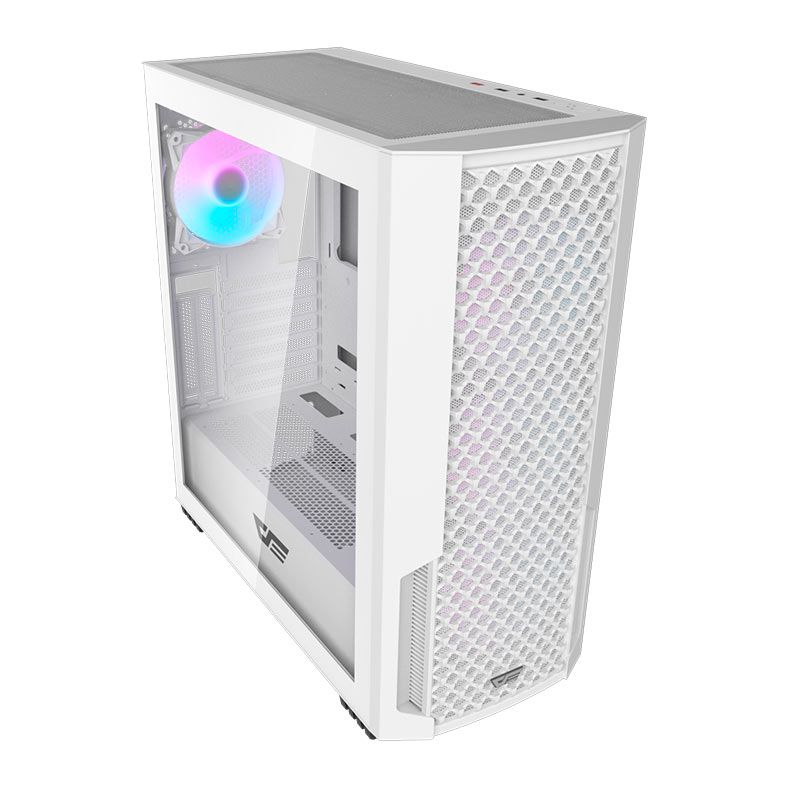 Gabinete Gamer Aigo Darkflash DF2100, RGB, Mid-Tower, Lateral De Vidro, Com 4 Fans, Branco, DF2100-WH
