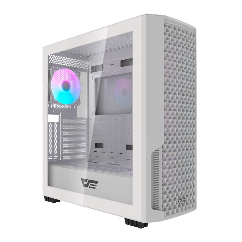 Gabinete Gamer Aigo Darkflash DF2100, RGB, Mid-Tower, Lateral De Vidro, Com 4 Fans, Branco, DF2100-WH