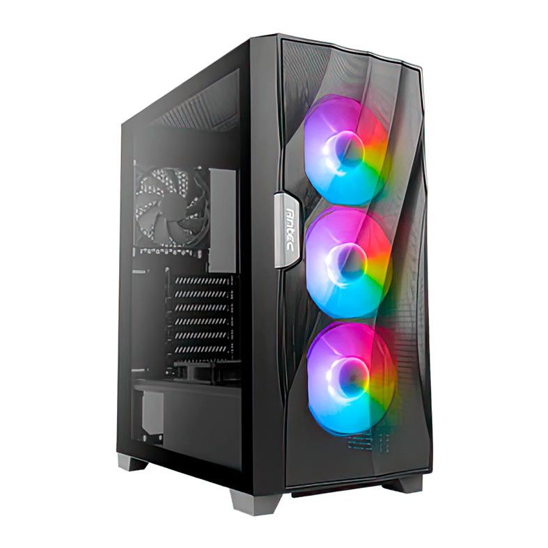 Gabinete gamer Antec DF700 Flux, Mid-Tower, Lateral de Vidro, Com 5 Fans, Preto, DF700-FLUX-BK