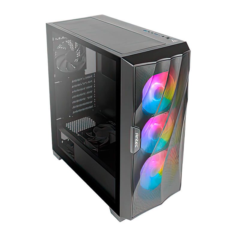 Gabinete gamer Antec DF700 Flux, Mid-Tower, Lateral de Vidro, Com 5 Fans, Preto, DF700-FLUX-BK