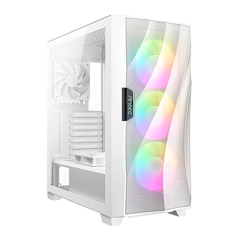 Gabinete Gamer Antec DF700 Flux, RGB, Mid-Tower, Lateral de Vidro, Com 5 Fans, Branco, DF700-FLUX-WH