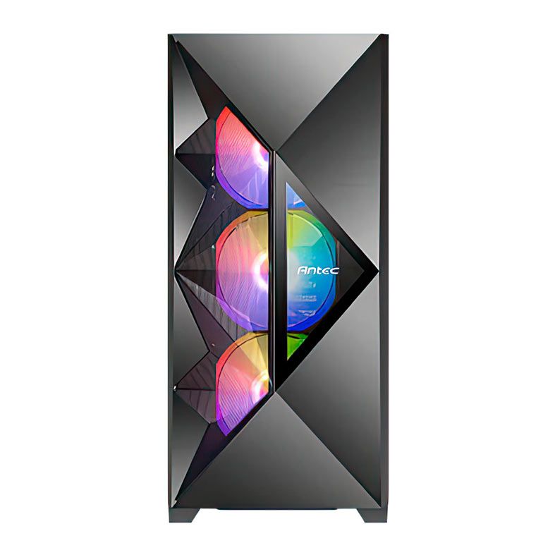 Gabinete Gamer Antec DF800 Flux, RGB, Mid-Tower, Lateral de vidro, Com 5 Fans, Preto, DF800-FLUX-BK