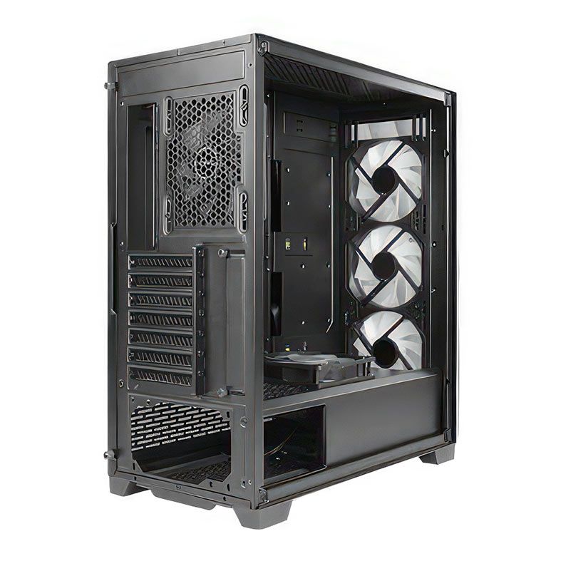 Gabinete Gamer Antec DF800 Flux, RGB, Mid-Tower, Lateral de vidro, Com 5 Fans, Preto, DF800-FLUX-BK