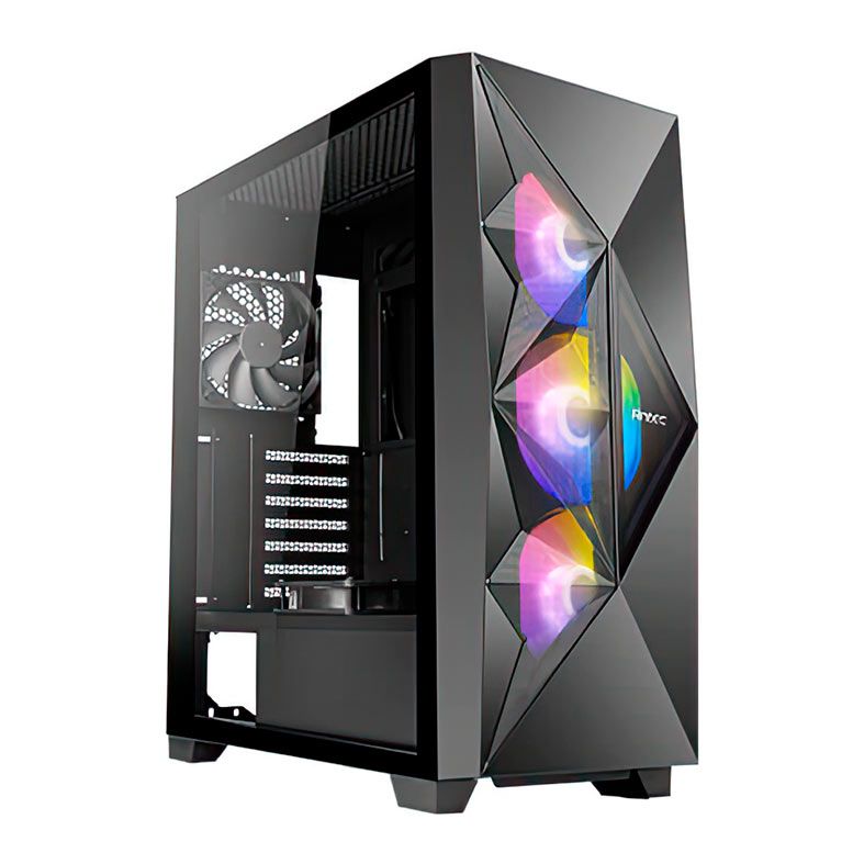 Gabinete Gamer Antec DF800 Flux, RGB, Mid-Tower, Lateral de vidro, Com 5 Fans, Preto, DF800-FLUX-BK