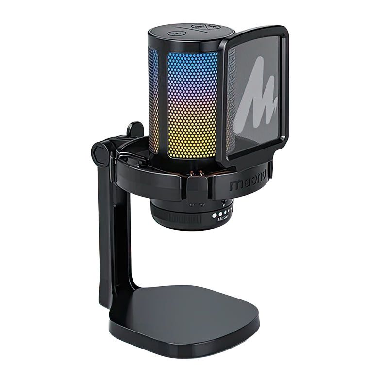 Microfone Gamer Maono DGM20 RGB, USB, Preto, DGM20-BLK