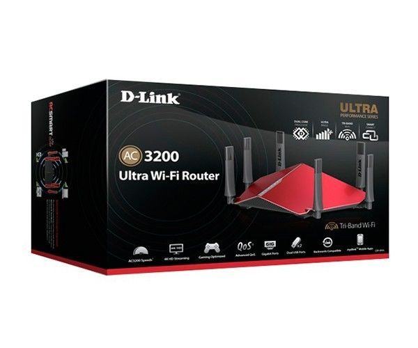 Roteador D-Link Wireless AC3200 Vermelho, DIR-890L