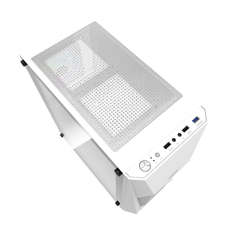Gabinete Gamer Aigo DarkFlash DK150, Mid-Tower, Lateral de Vidro, Com 3 Fans, Branco, DK150-WH