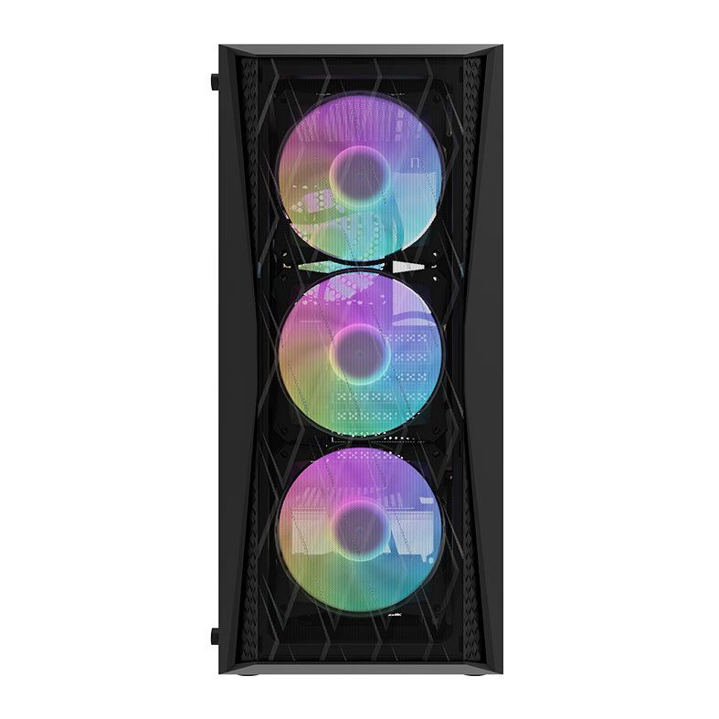 Gabinete Gamer Aigo DarkFlash DK352 Mesh, Mid-Tower, Lateral de Vidro, Com 4 Fans, Preto, DK352-MESH-4F