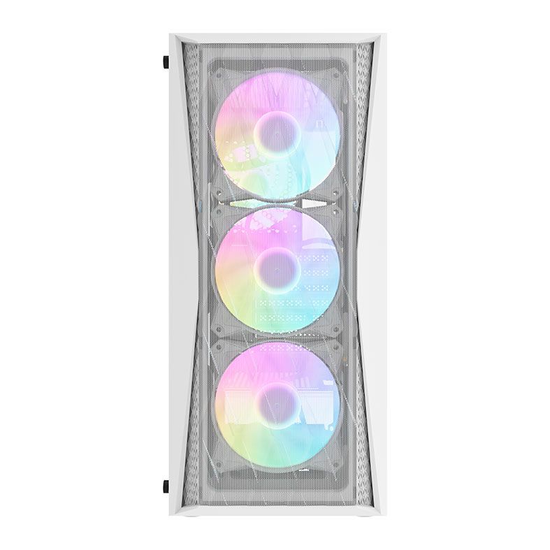 Gabinete Gamer Aigo DarkFlash DK352 Mesh, Mid-Tower, Lateral de Vidro, Com 4 Fans, Branco, DK352WH-MESH-4F