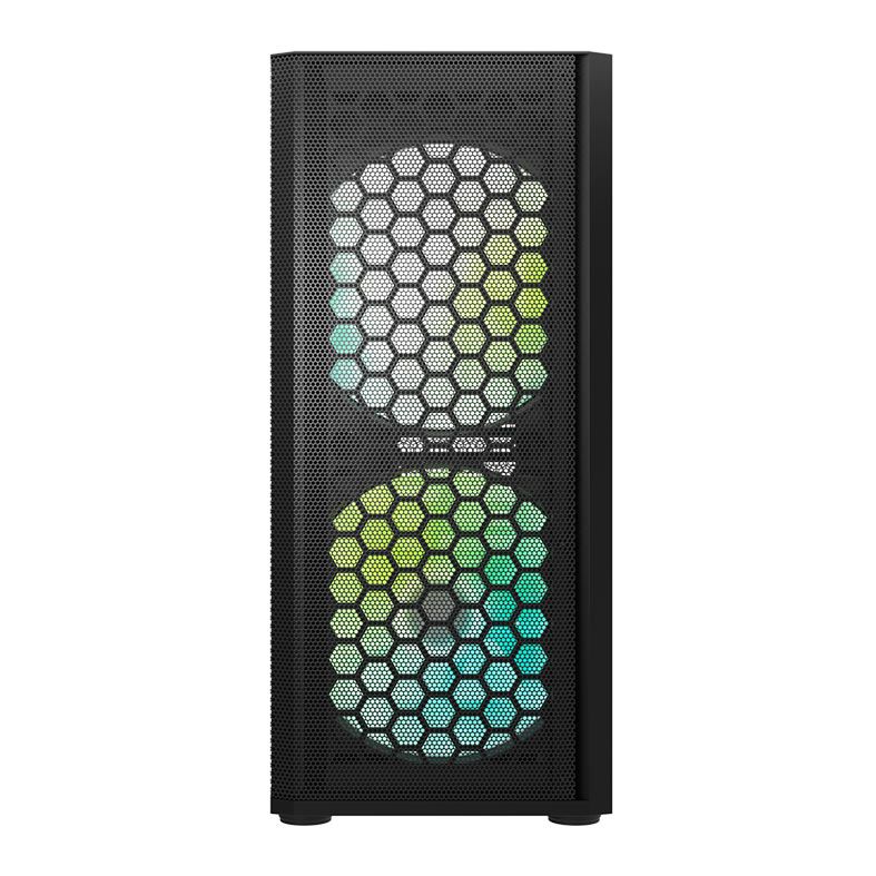 Gabinete Gamer Aigo Darkflash DK360 Mesh, Mid-Tower, Lateral De Vidro, Com 3 Fans, Preto, DK360-MESH-3F