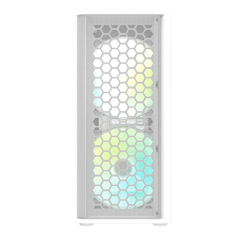Gabinete Gamer Aigo Darkflash DK360 Mesh, Mid-Tower, Lateral De Vidro, Com 3 Fans, Branco, DK360WH-MESH-3F