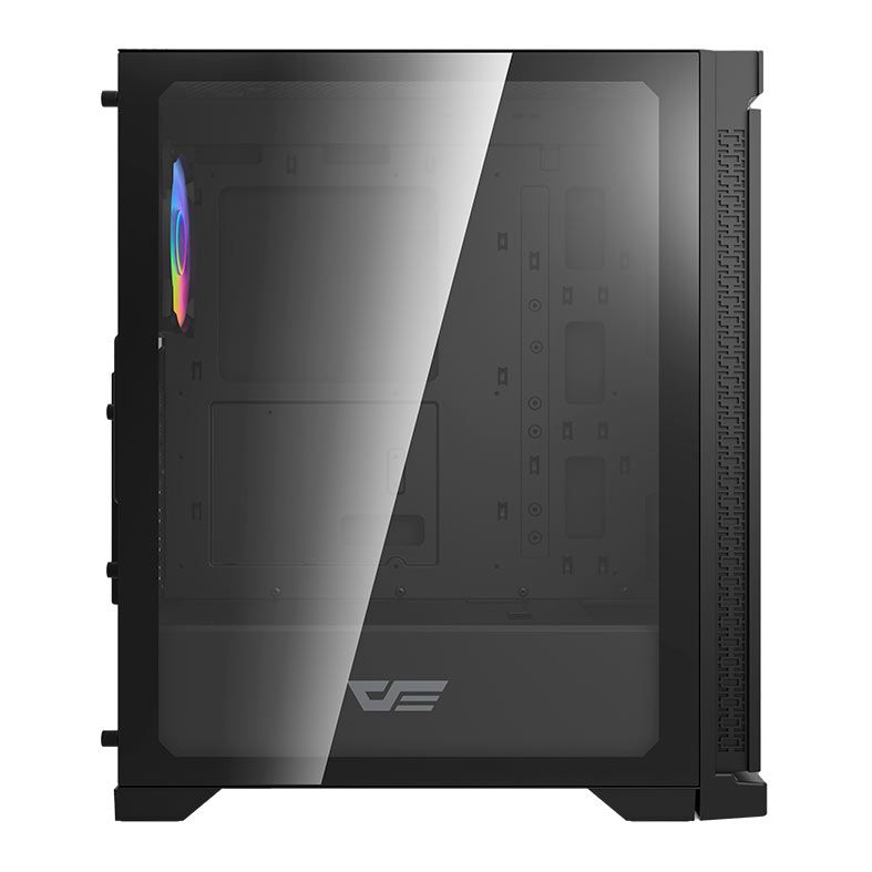 Gabinete Gamer Aigo Darkflash DK361, RGB,  Mid-Tower, Lateral De Vidro, Com 4 Fans, Preto, DK361-BK