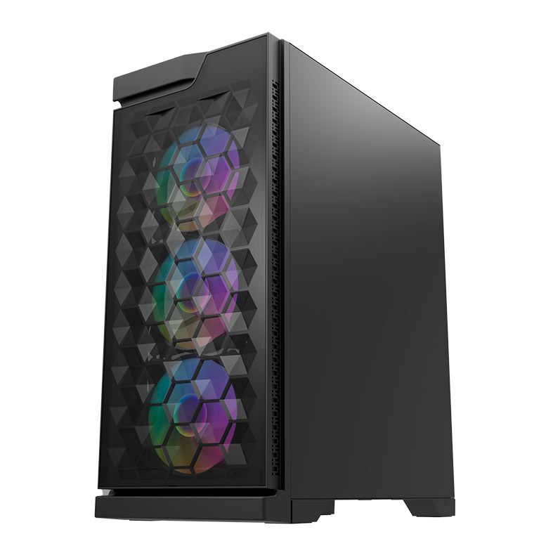 Gabinete Gamer Aigo Darkflash DK361, RGB,  Mid-Tower, Lateral De Vidro, Com 4 Fans, Preto, DK361-BK