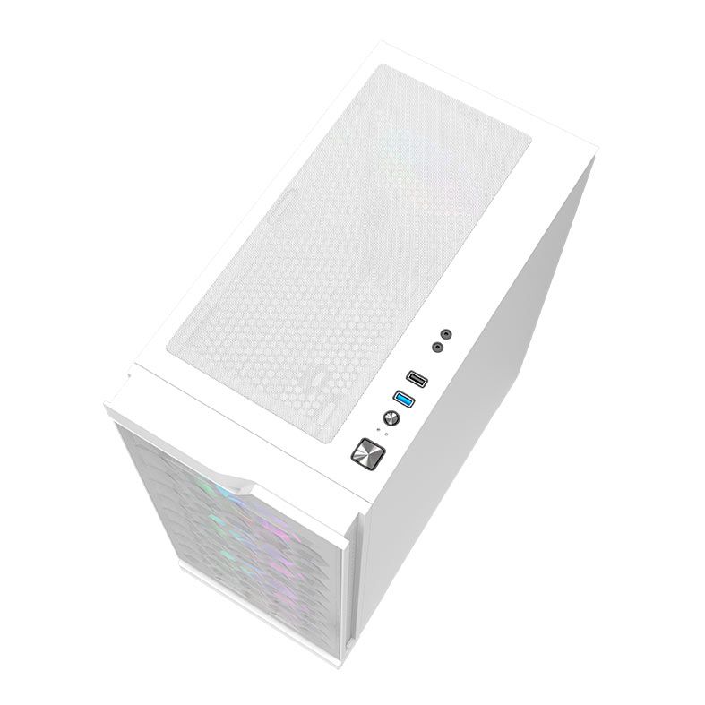 Gabinete Gamer Aigo Darkflash DK361, RGB, Mid-Tower, Lateral De Vidro, Com 4 Fans, Branco, DK361-WH