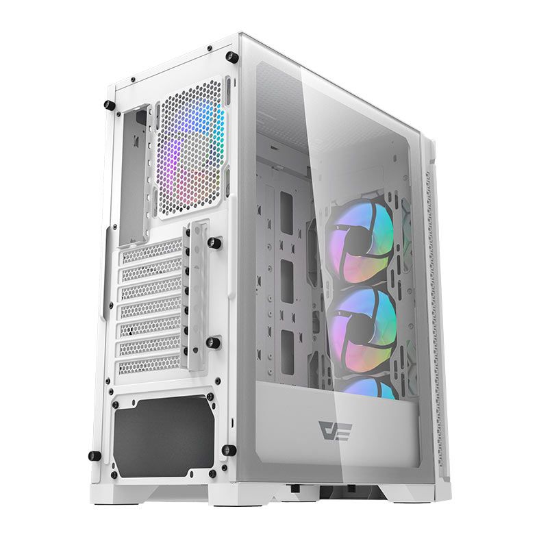 Gabinete Gamer Aigo Darkflash DK361, RGB, Mid-Tower, Lateral De Vidro, Com 4 Fans, Branco, DK361-WH